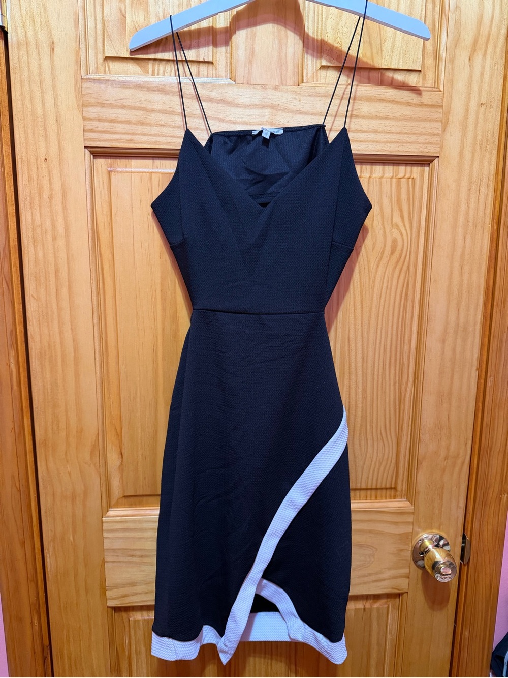 Charlotte Russe Black Mini Dress with White Trim Accent